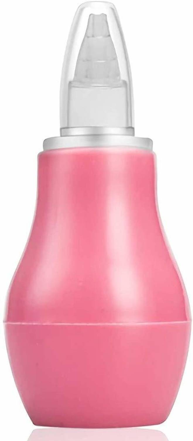 BabyGo Baby Nose Cleaner/Nasal Vacuum Sucker Mucus Snot Aspirator for Babies With Storage Box (Pink) Manual Nasal Aspirator