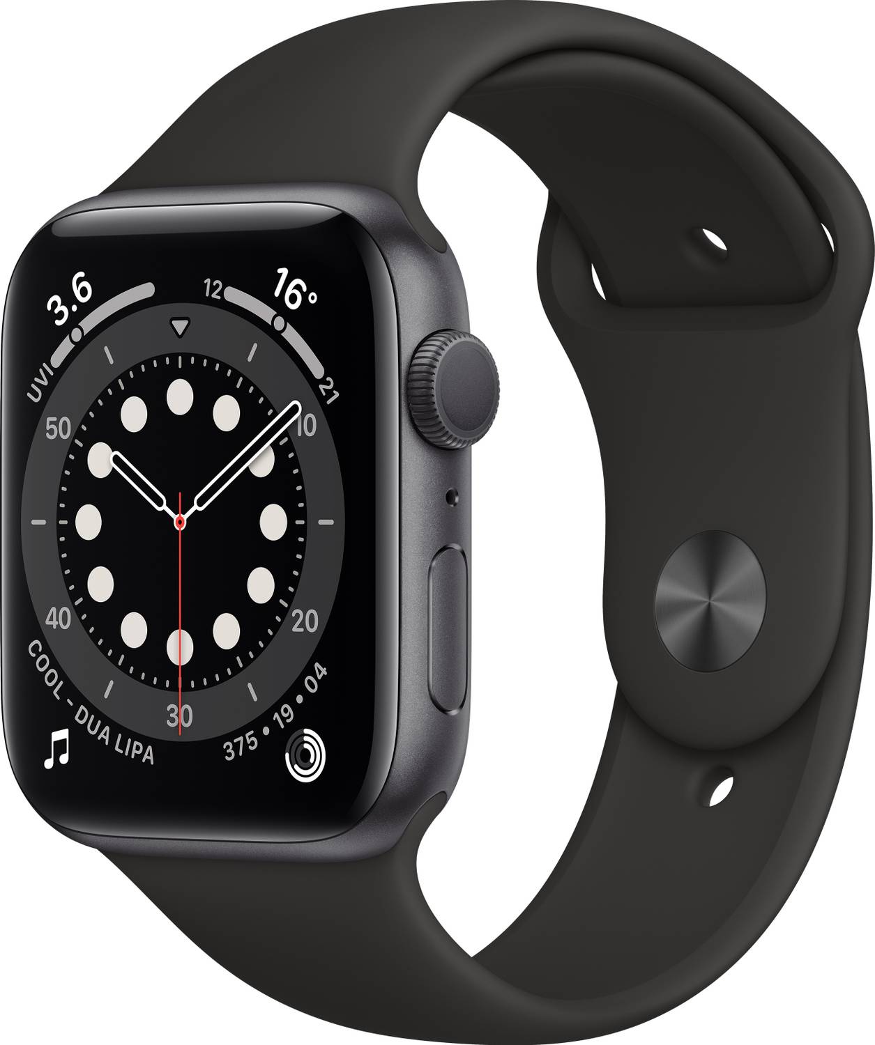 Apple Watch Series 6 GPS (Black Strap, Regular)