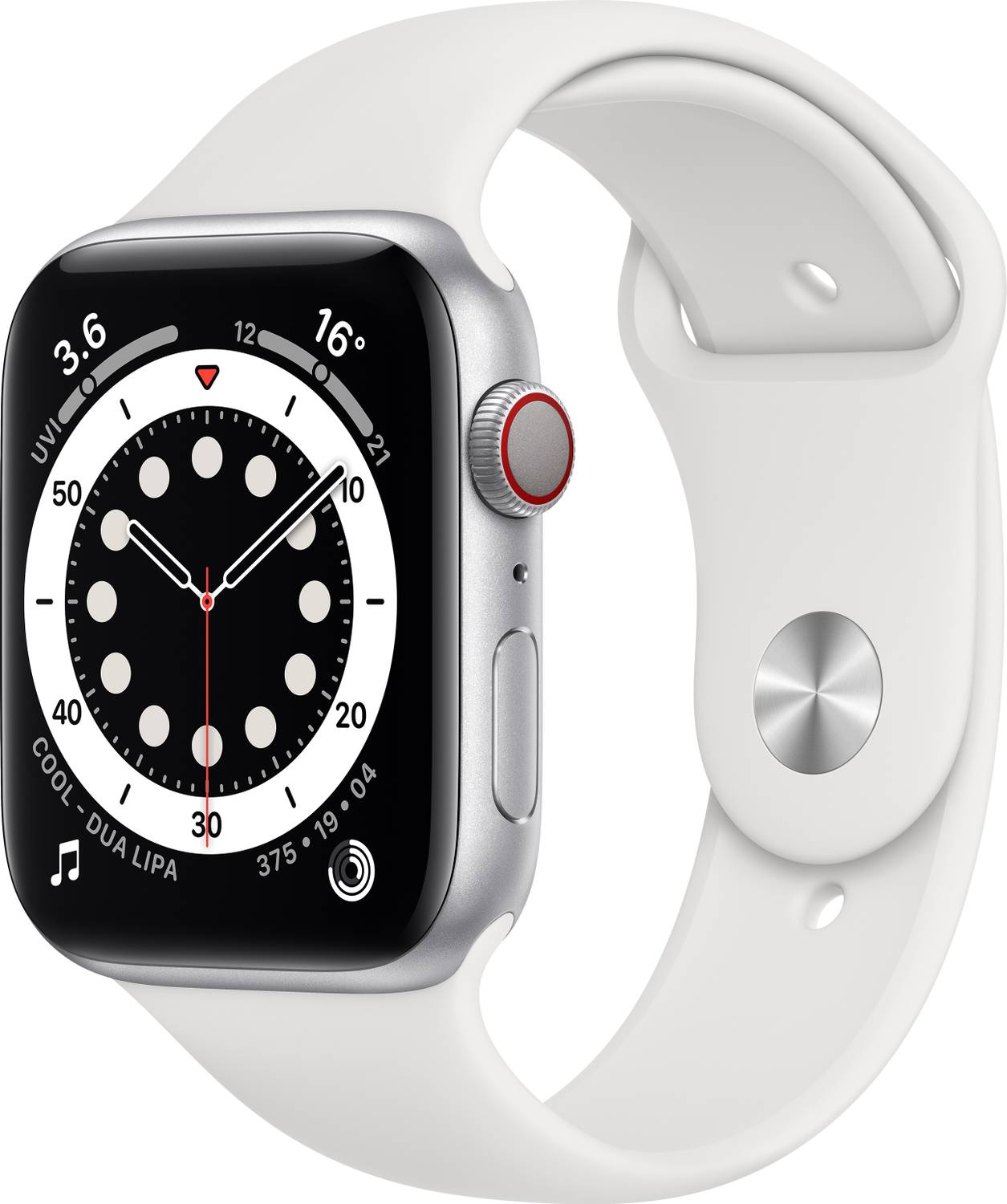 Apple Watch Series 6 GPS + Cellular (White Strap, Regular)