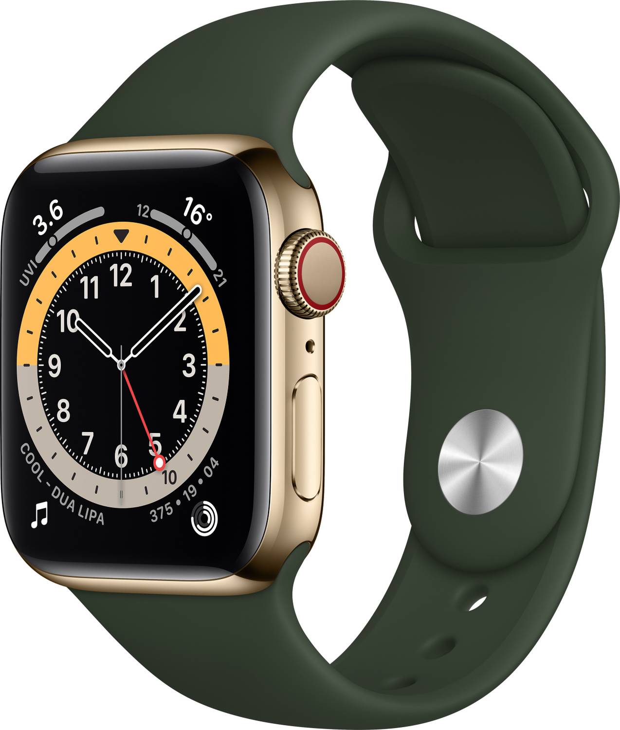 Apple Watch Series 6 GPS + Cellular (Green Strap, Regular)