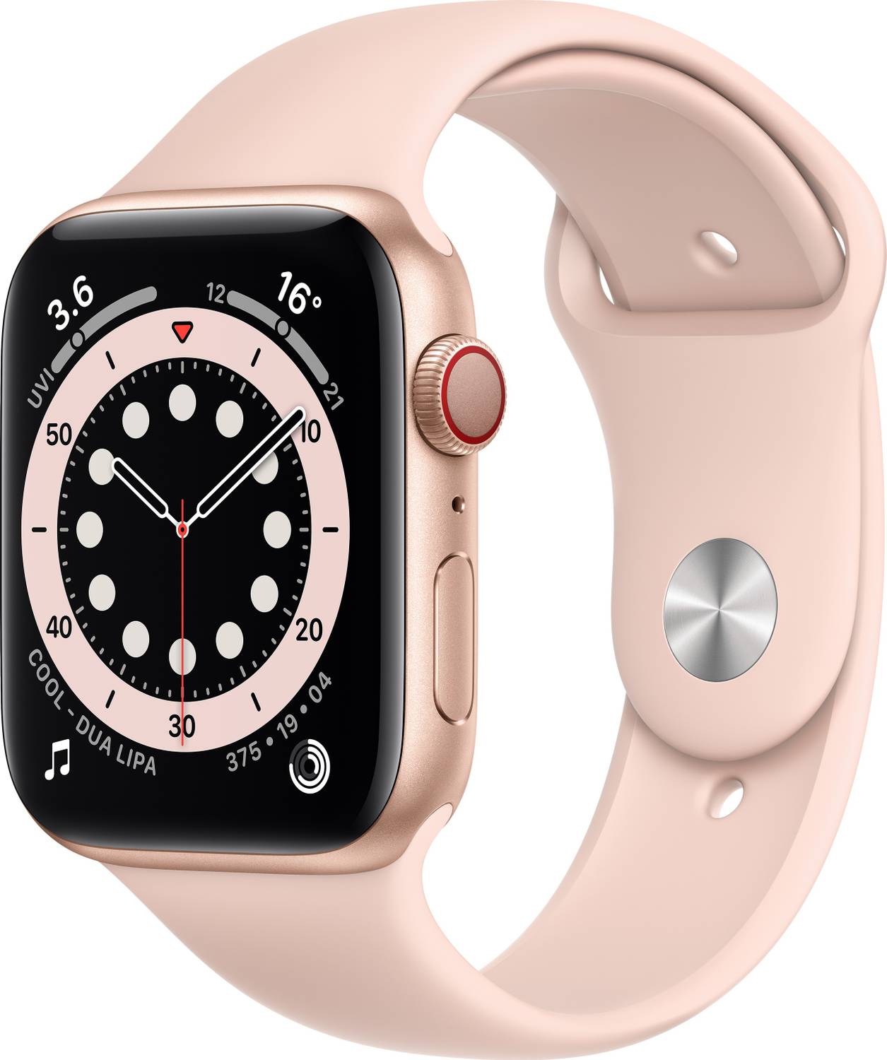 Apple Watch Series 6 GPS + Cellular (Pink Strap, Regular)