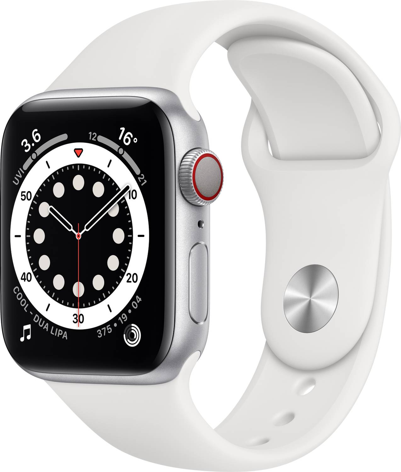 Apple Watch Series 6 GPS + Cellular (White Strap, Regular)