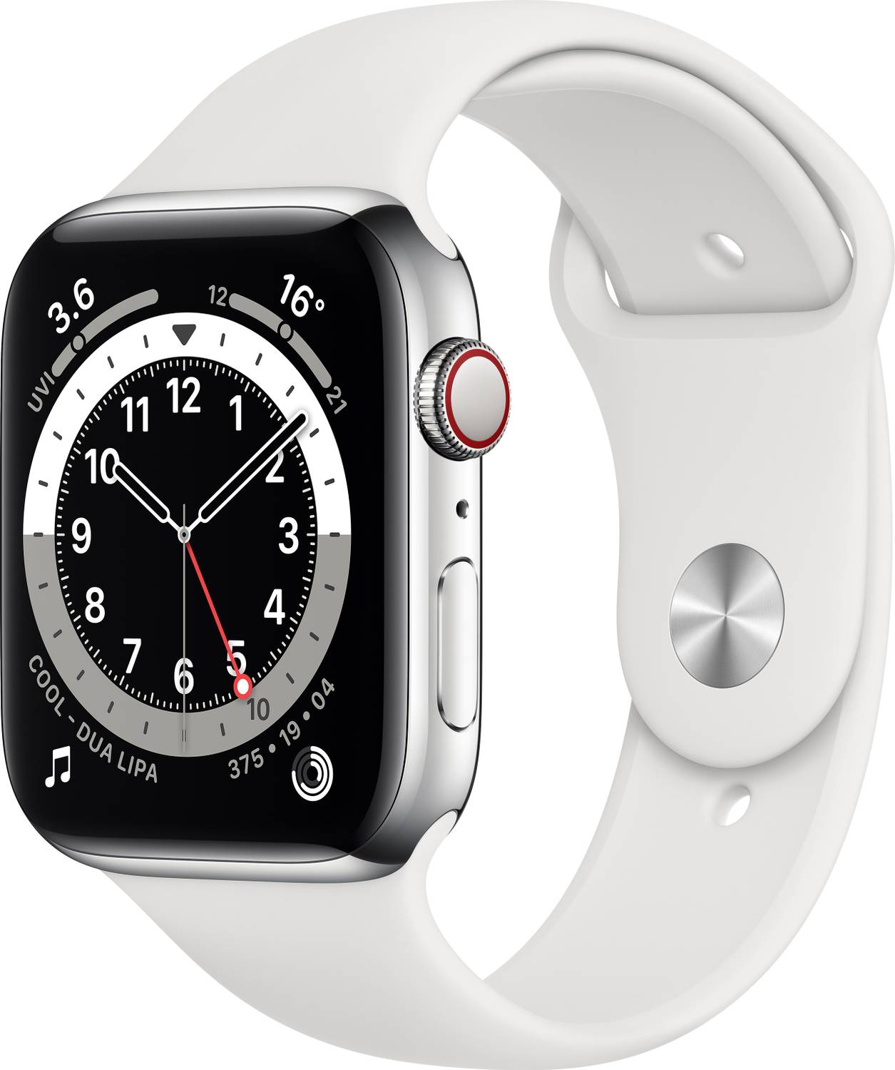 Apple Watch Series 6 GPS + Cellular (White Strap, Regular)