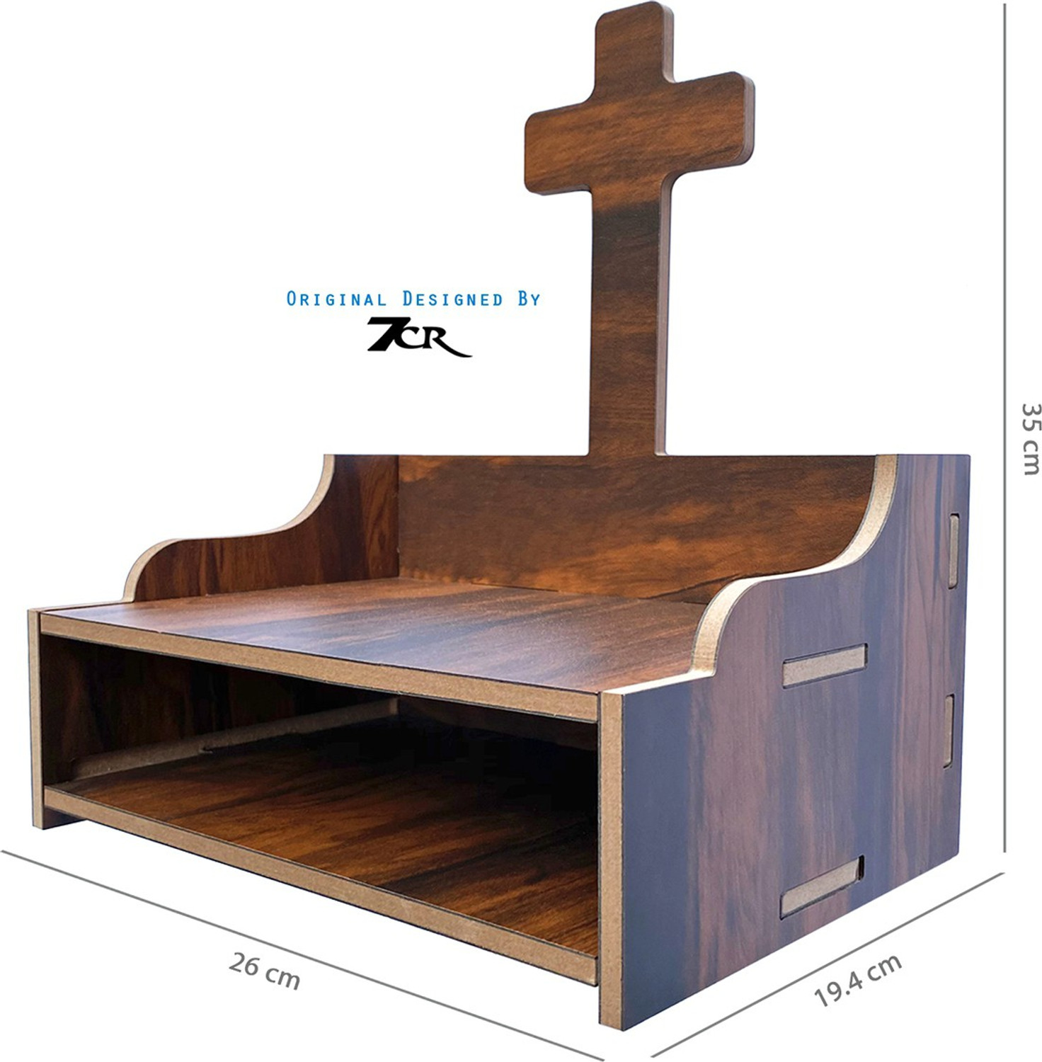 Image of 7CR New Chross Temple (WB) Wooden Wall Shelf