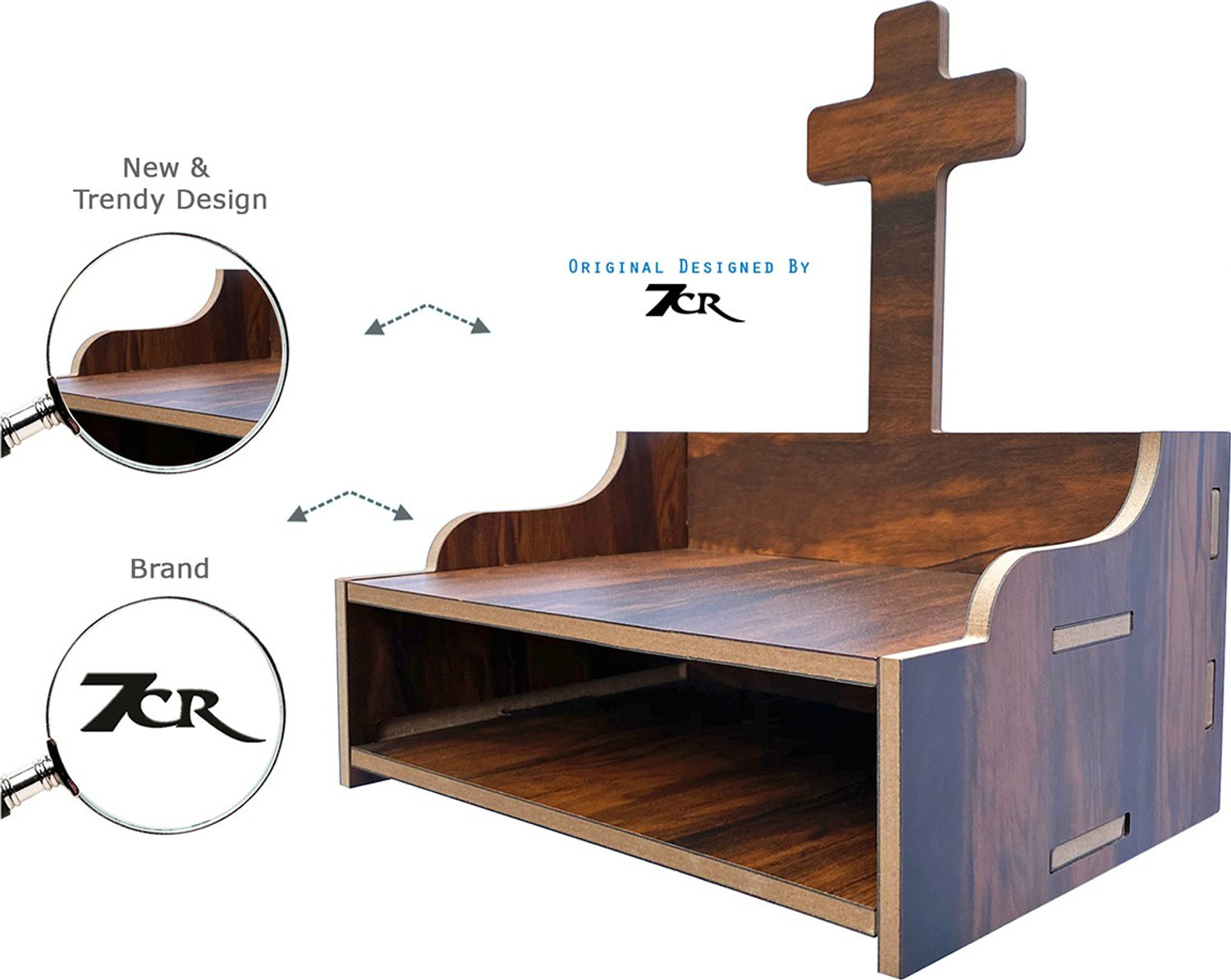 Image of 7CR New Chross Temple (WB) Wooden Wall Shelf