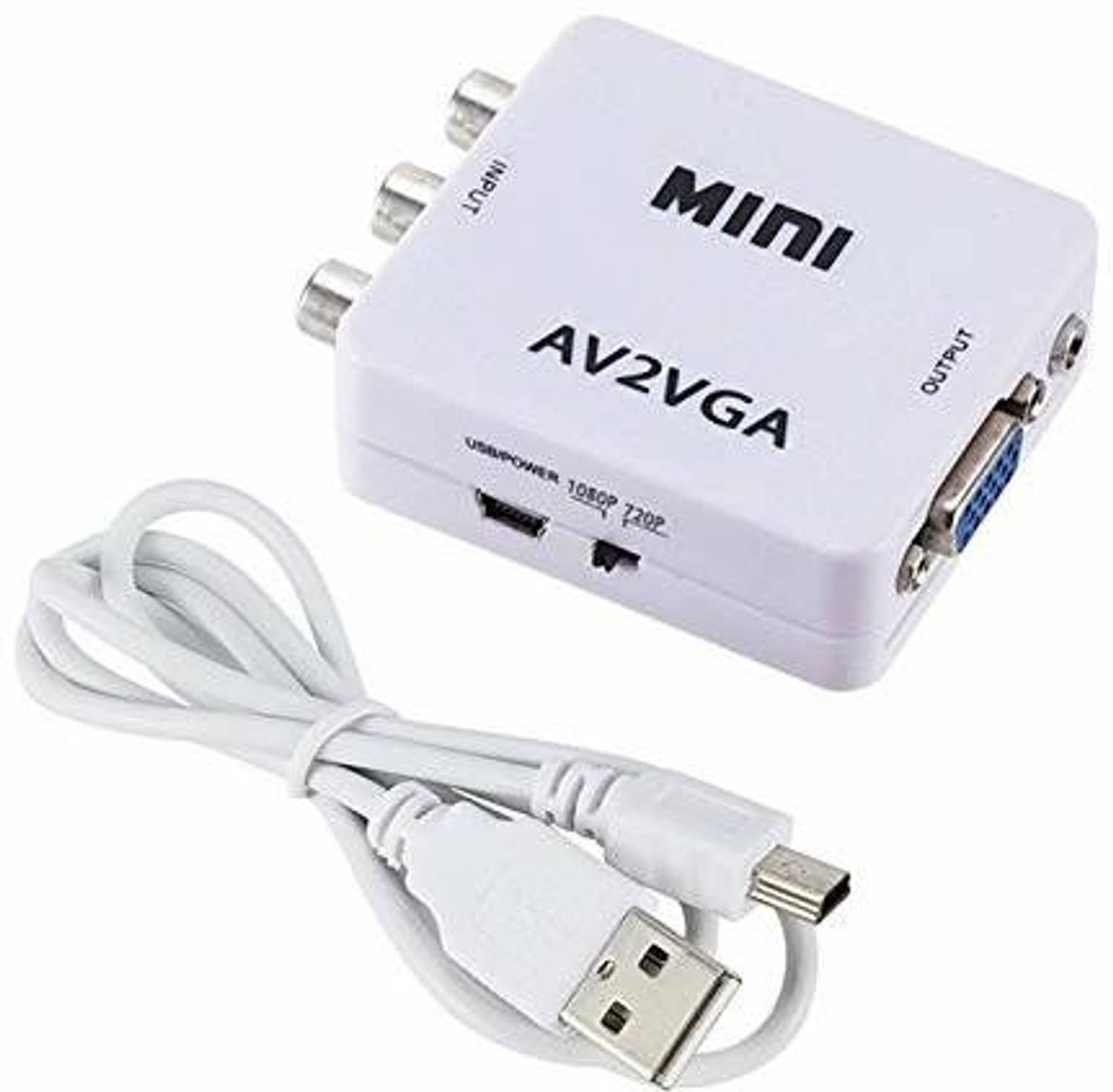 microware TV-out Cable MINI AV2VGA UP SCALER 1080P HD VIDEO CONVERTER