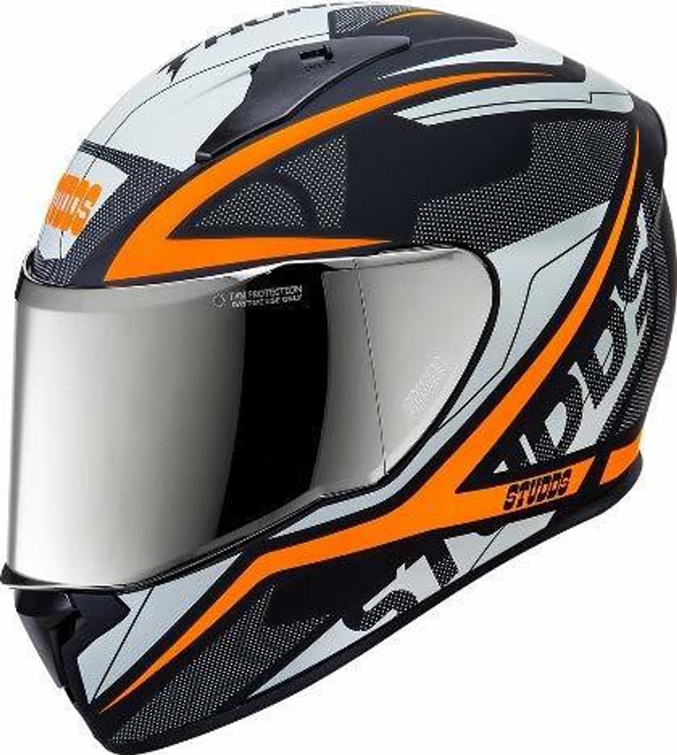 Image of STUDDS HELMET THUNDER D4 MATT BLACK N10 ORANGE Motorsports Helmet