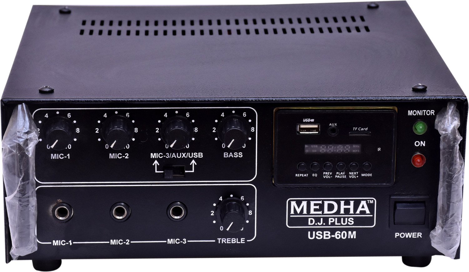 Image of MEDHA D.J. PLUS Professional 60WATT Recording P.A. Amplifier 3 Microphones 1-Aux and 1-USB Input 60 W AV Power Amplifier