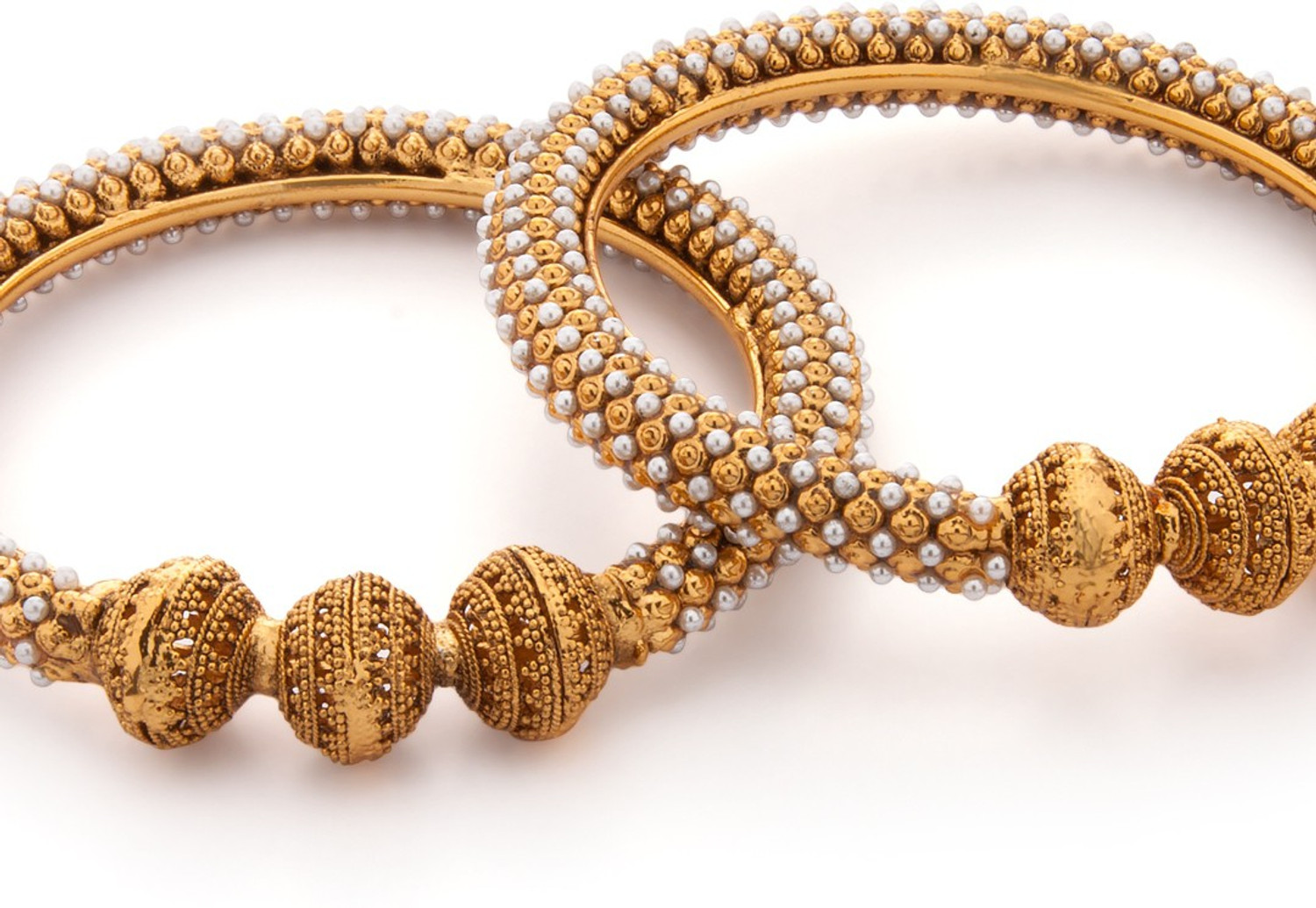 Image of RUBANS Alloy Gold-plated Bangle Set