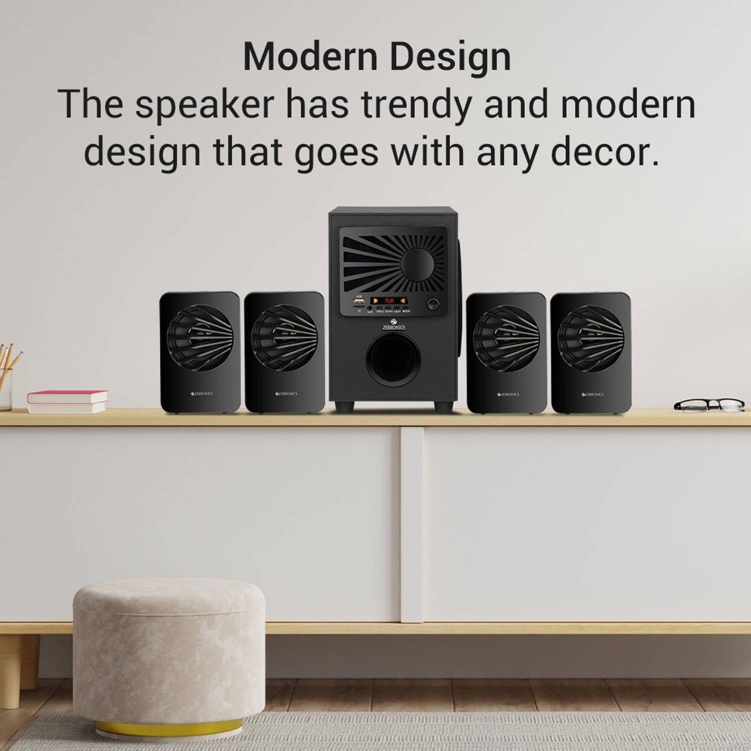 ZEBRONICS Sunshine 60W Bluetooth Speaker Black - Image 5