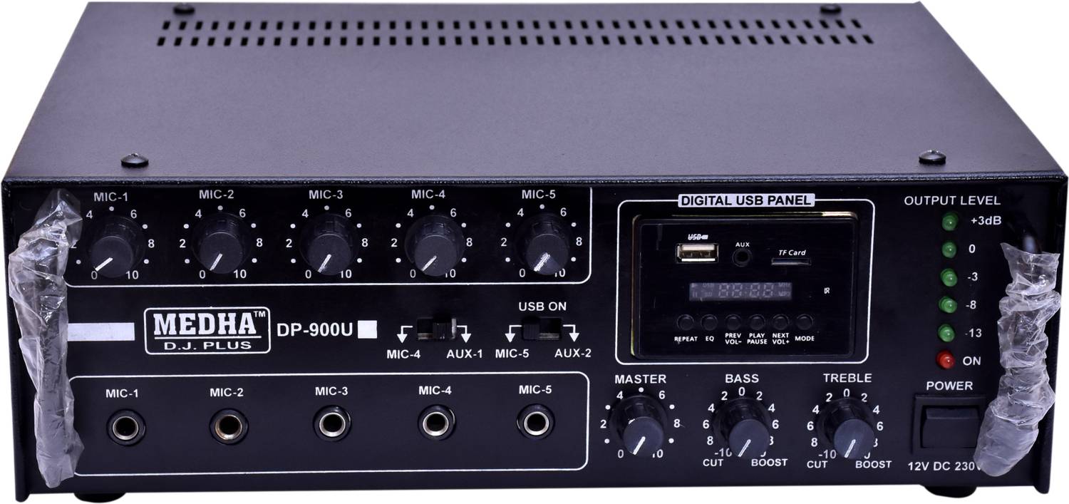 MEDHA D.J. PLUS Professional Recording Usb-900U ,90 Watt P.A. Amplifier With Digital Media Player 90 W AV Power Amplifier