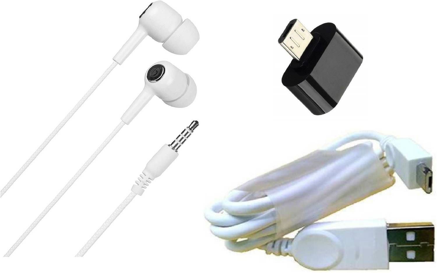 Akway Headphone Accessory Combo for Oppo f1s / f3 / f3 plus / f5 / f5 youth / f7 / a83 / a37f / a37 / a71 / a57, F1S, F1 PLUS, FIND 7/ 9, F3, A59S, R9S, and all smart phoneLike Original Charger