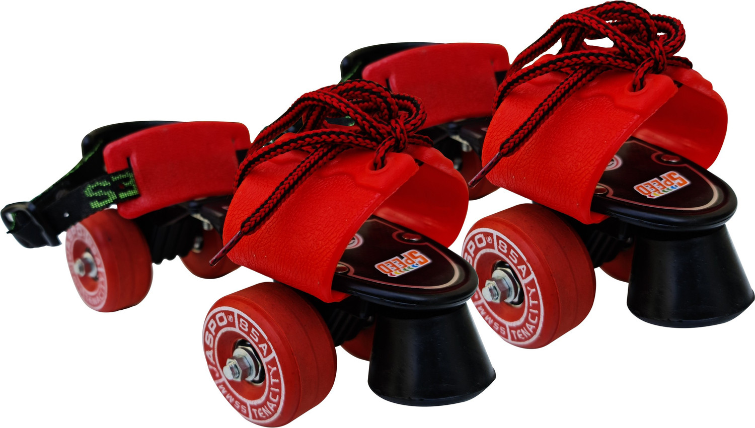 Image of Jaspo Tenacity Lite Rubber Wheel Adjustable Quad Roller Skate (6-14 years) Quad Roller Kids Size 1 UK - 8 UK