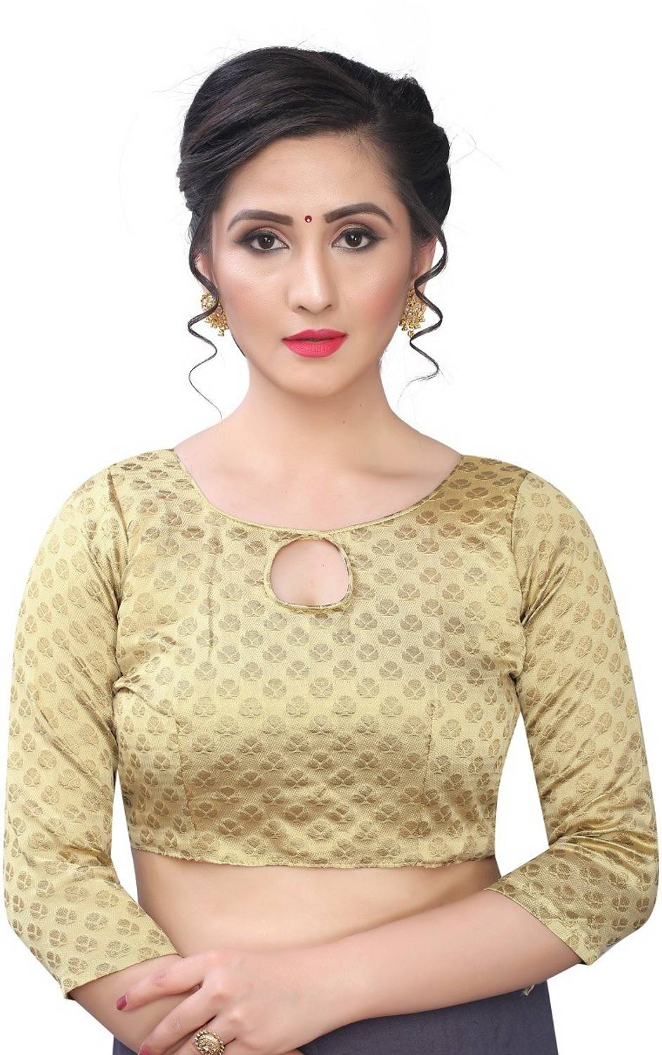 AANZIA Jacquard Printed Blouse Material
