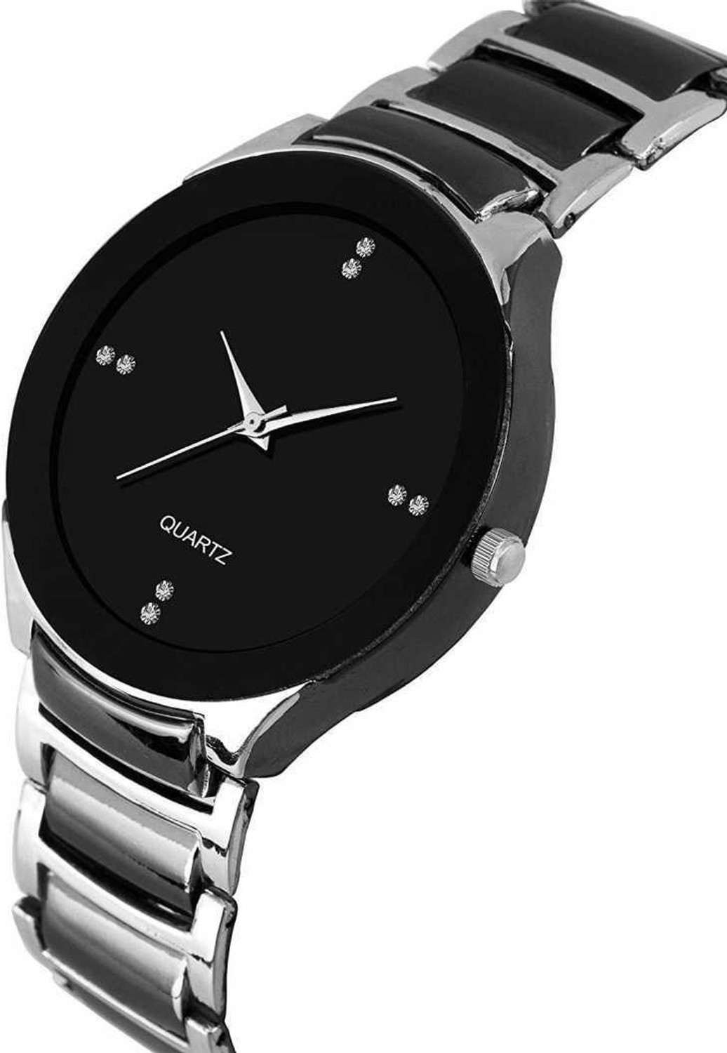 Image of Endeavour Attractive & stylish Unique designer Quartz Movement Black Dial Watch Analog Watch - For Men Watches For Men Black Silver Colour