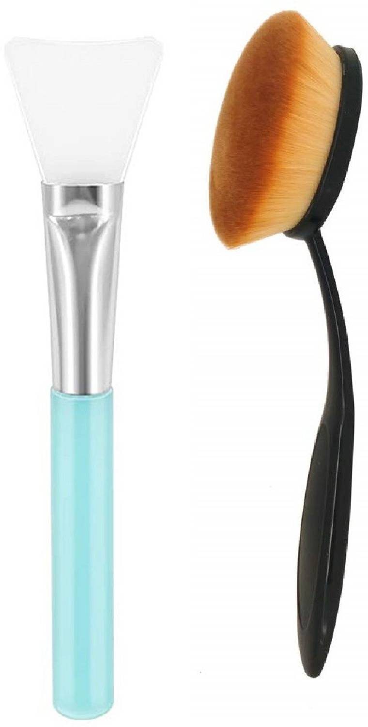 angelie Professional Flat Face Pack Brush With Foundation Powder Concealer Oval Blending Blush Brush