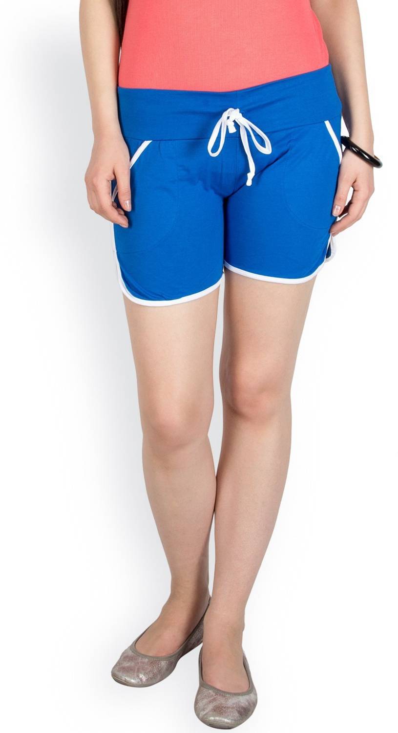 PINACOLADA Solid Women Blue Basic Shorts