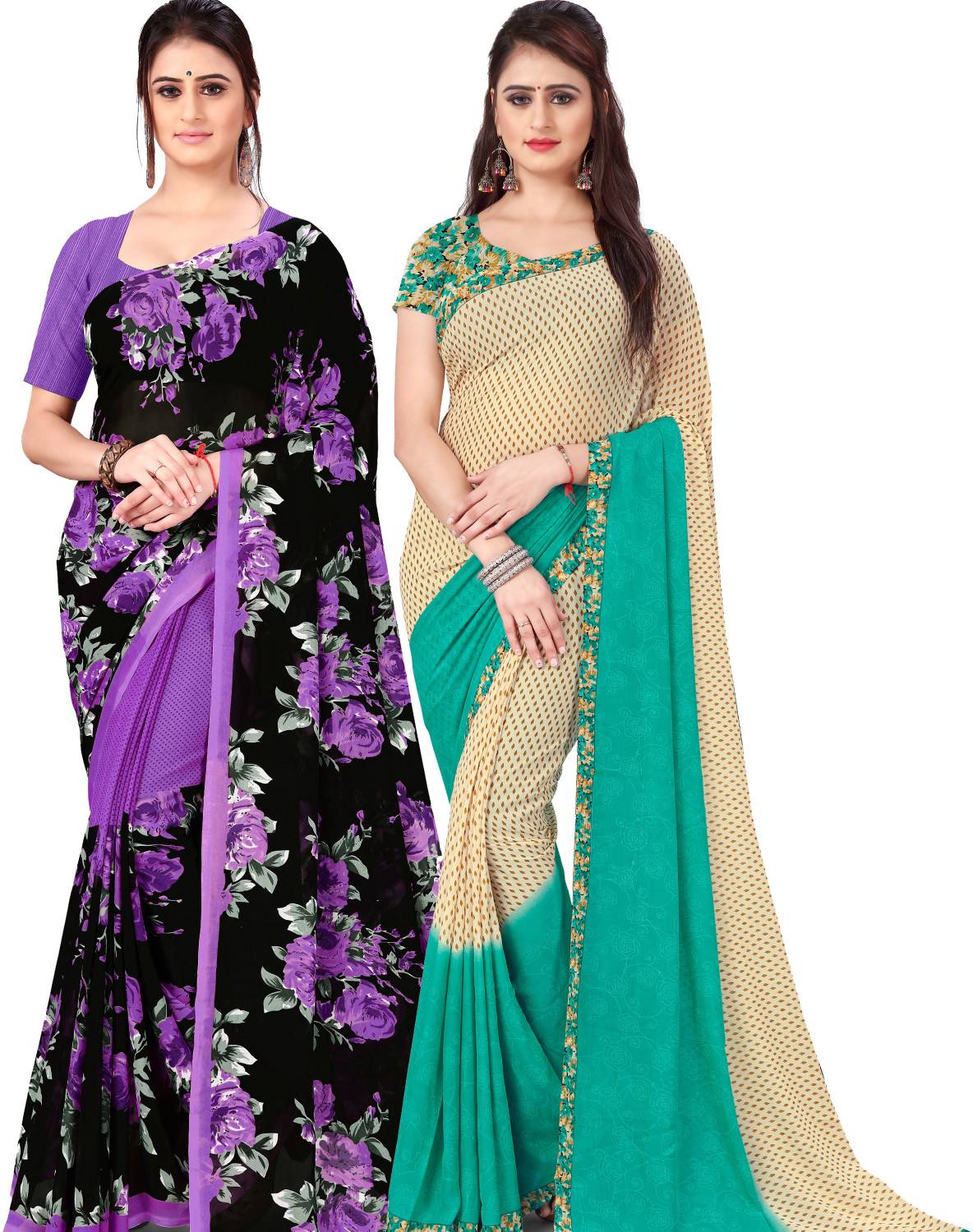 ANAND Printed Daily Wear Georgette Saree