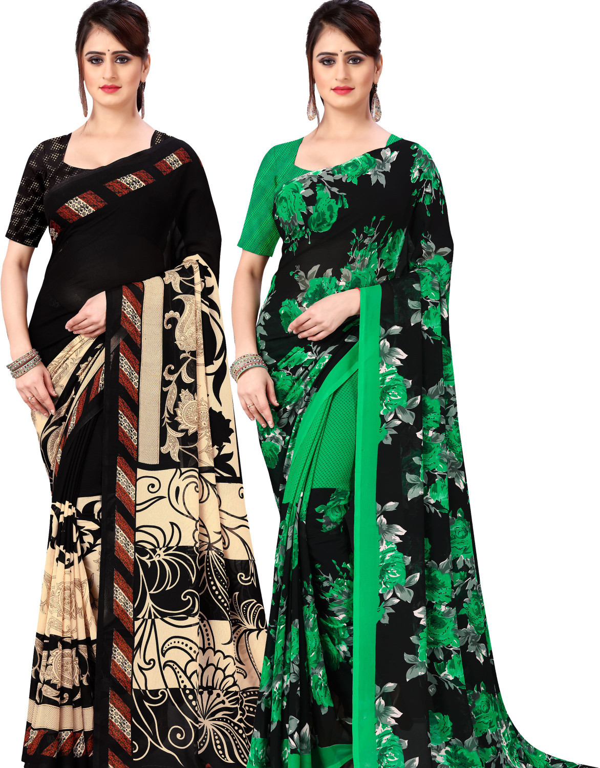 Image of kashvi sarees Printed Daily Wear Georgette Saree