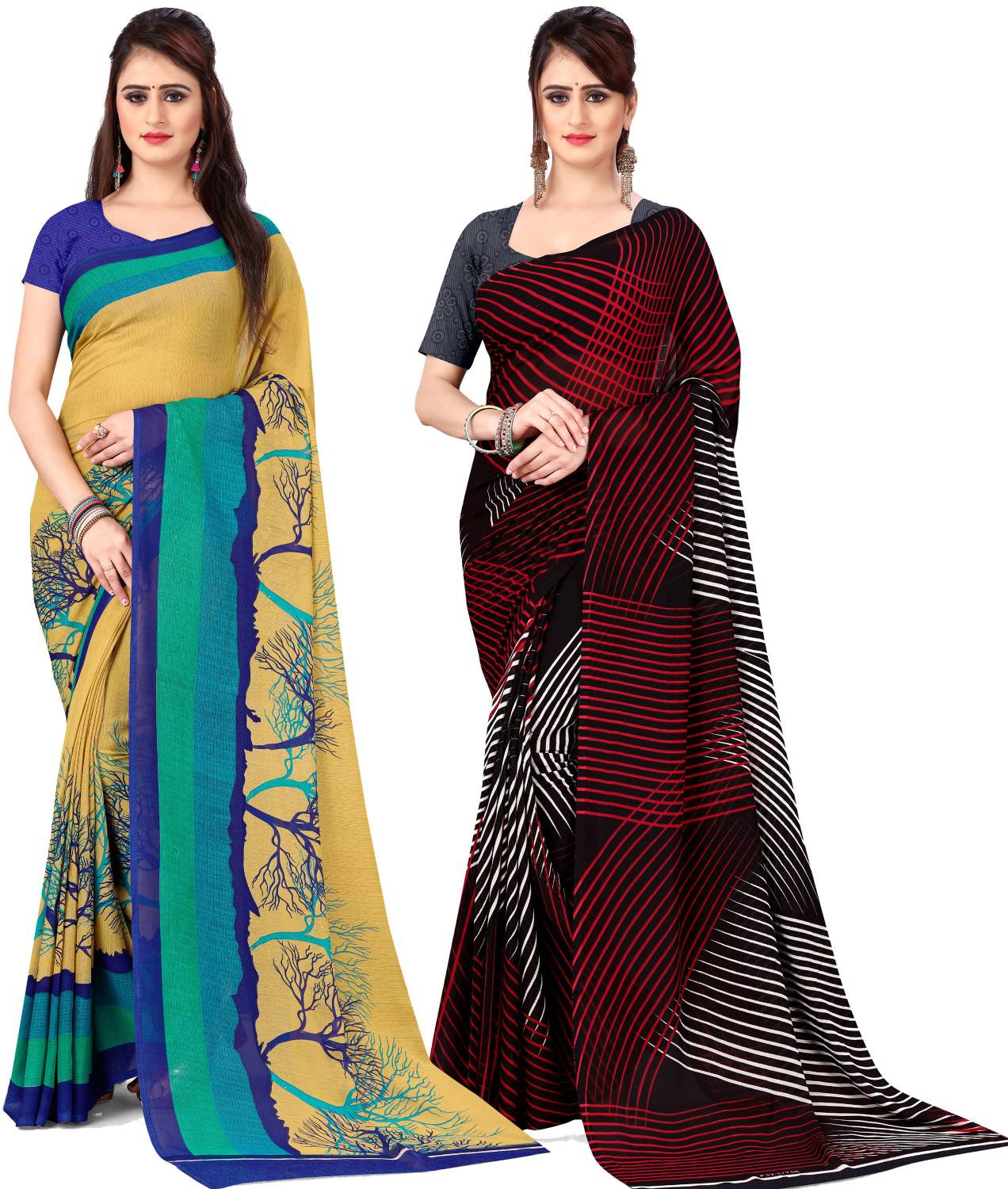 ANAND Printed Daily Wear Georgette Saree