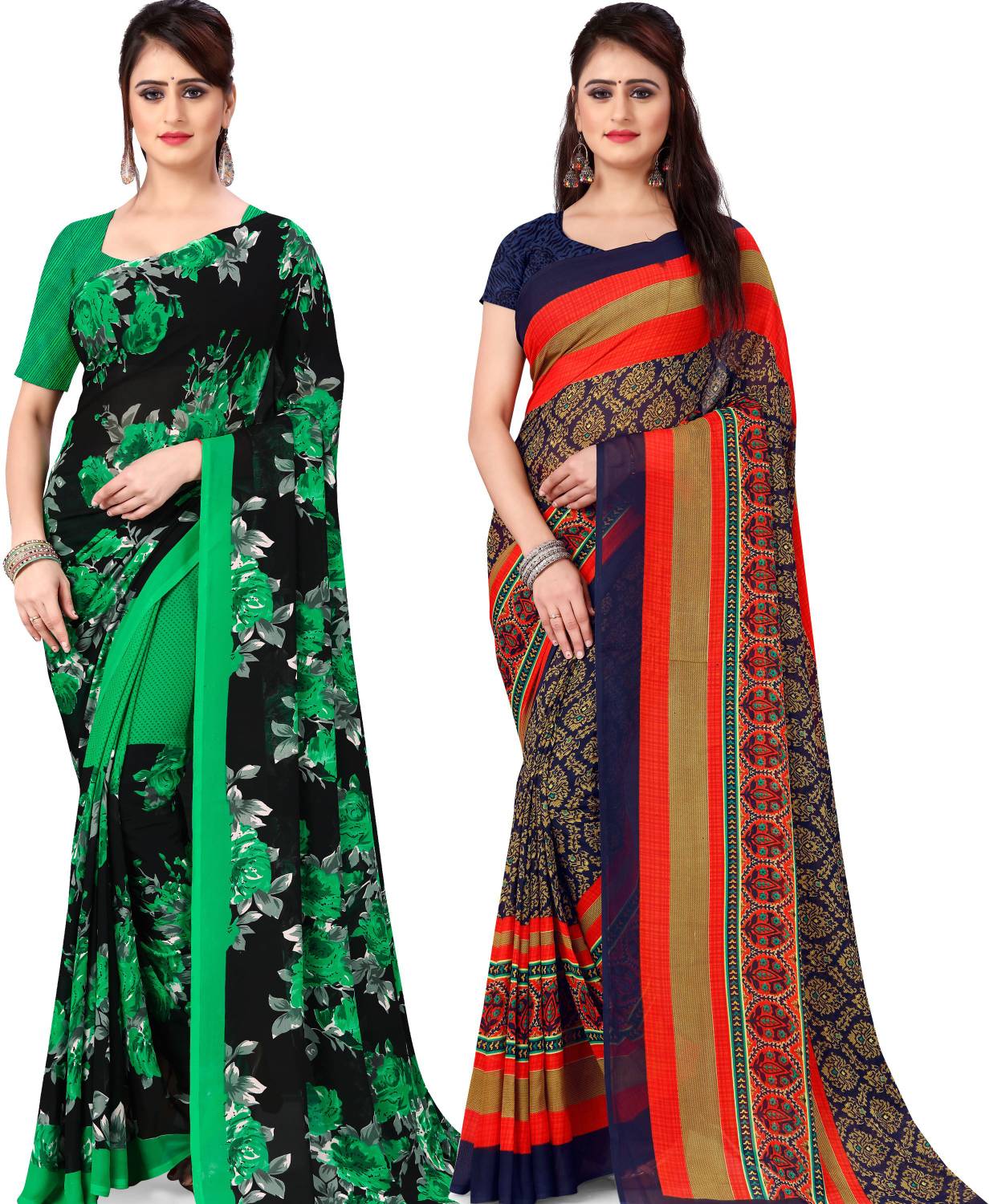 ANAND Printed, Floral Print Daily Wear Georgette Saree