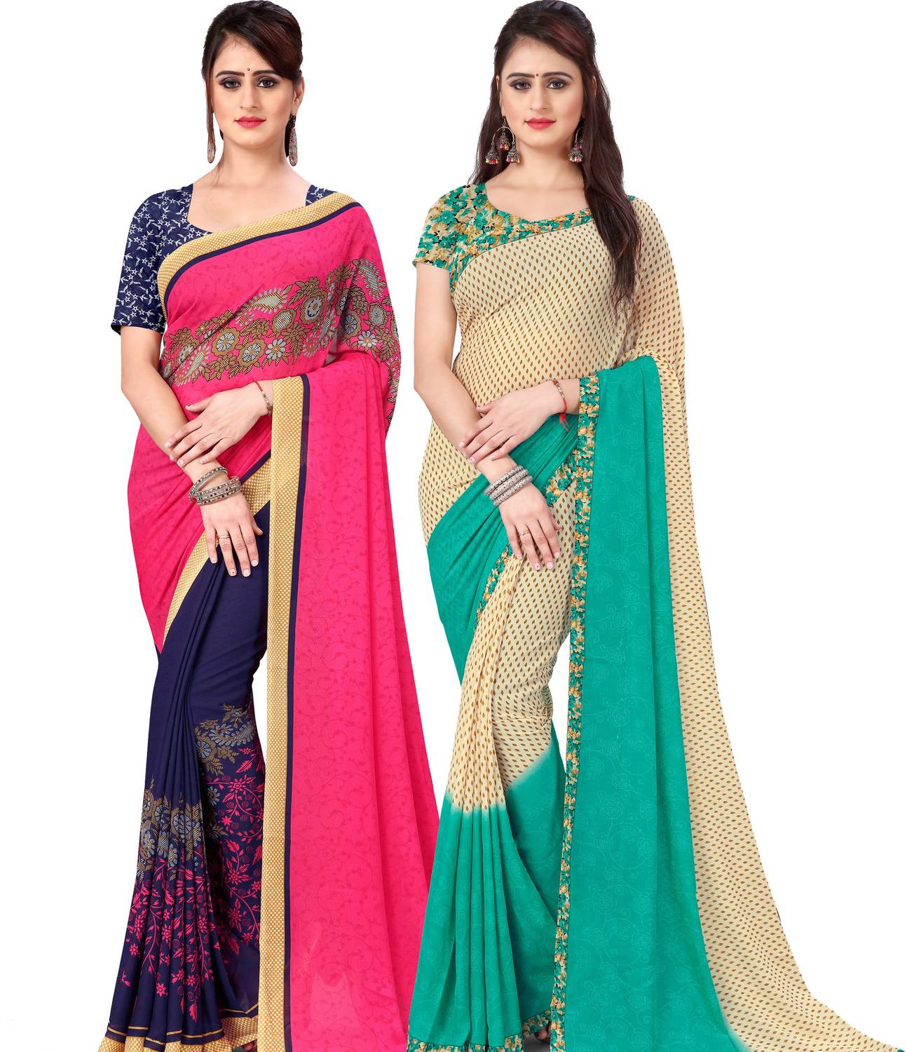 ANAND Printed Daily Wear Georgette Saree