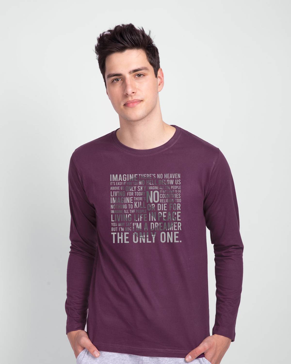 BEWAKOOF Typography Men Round Neck Purple T-Shirt