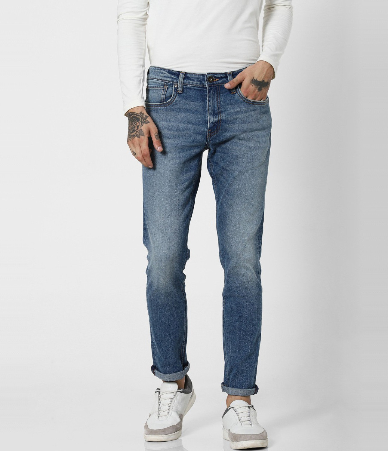 Image of JACK & JONES Men Slim Low Rise Blue Jeans