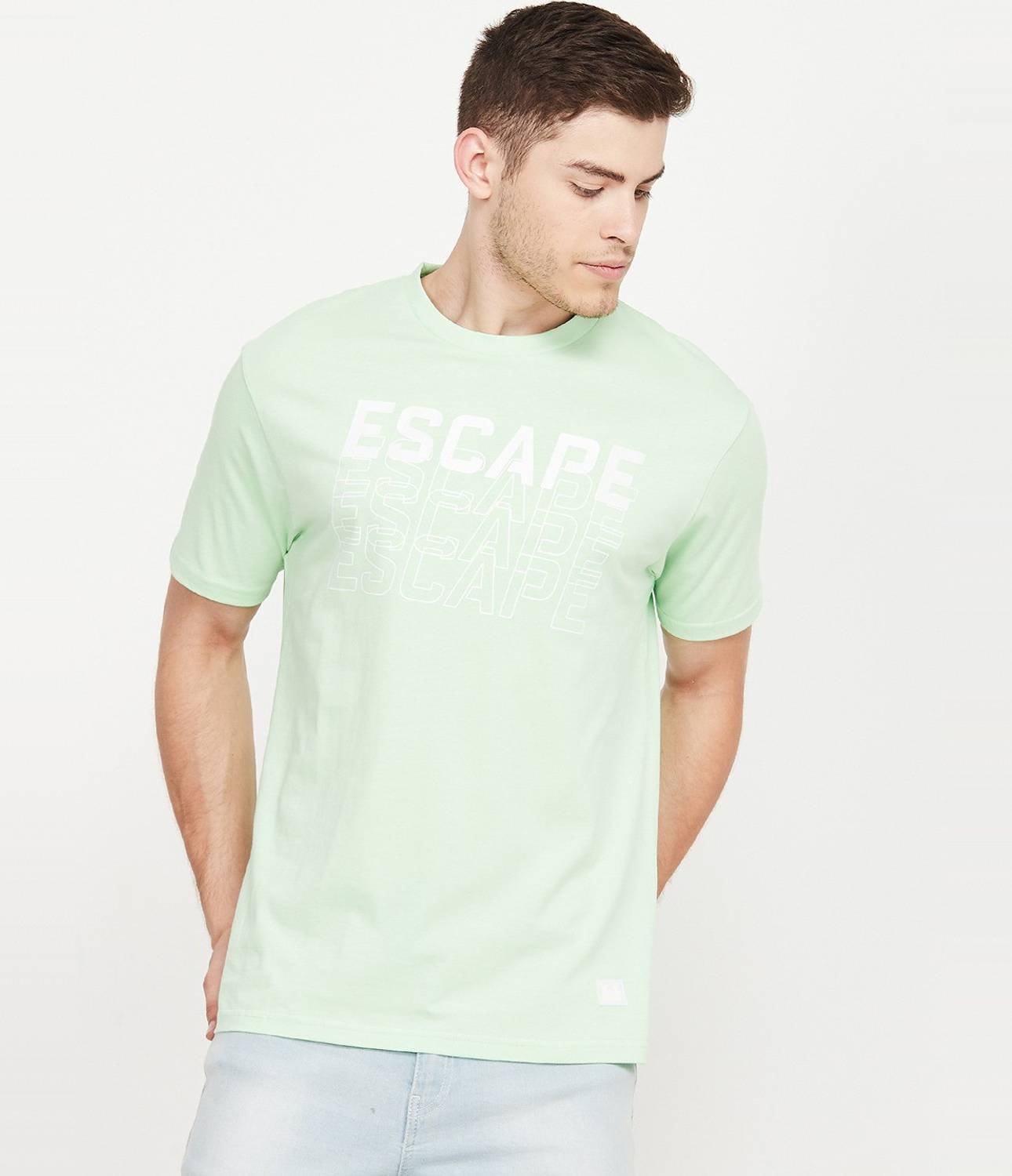 BOSSINI Graphic Print Men Round Neck Green T-Shirt