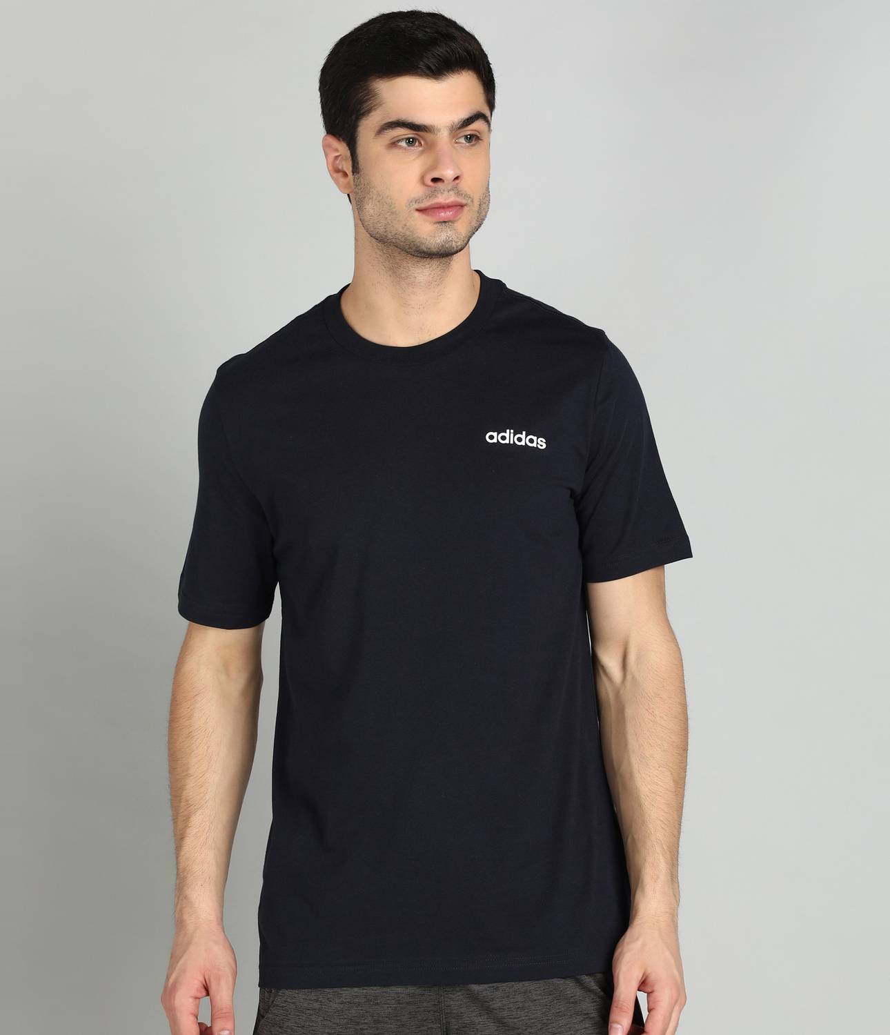 ADIDAS Sporty Men Round Neck Blue T-Shirt