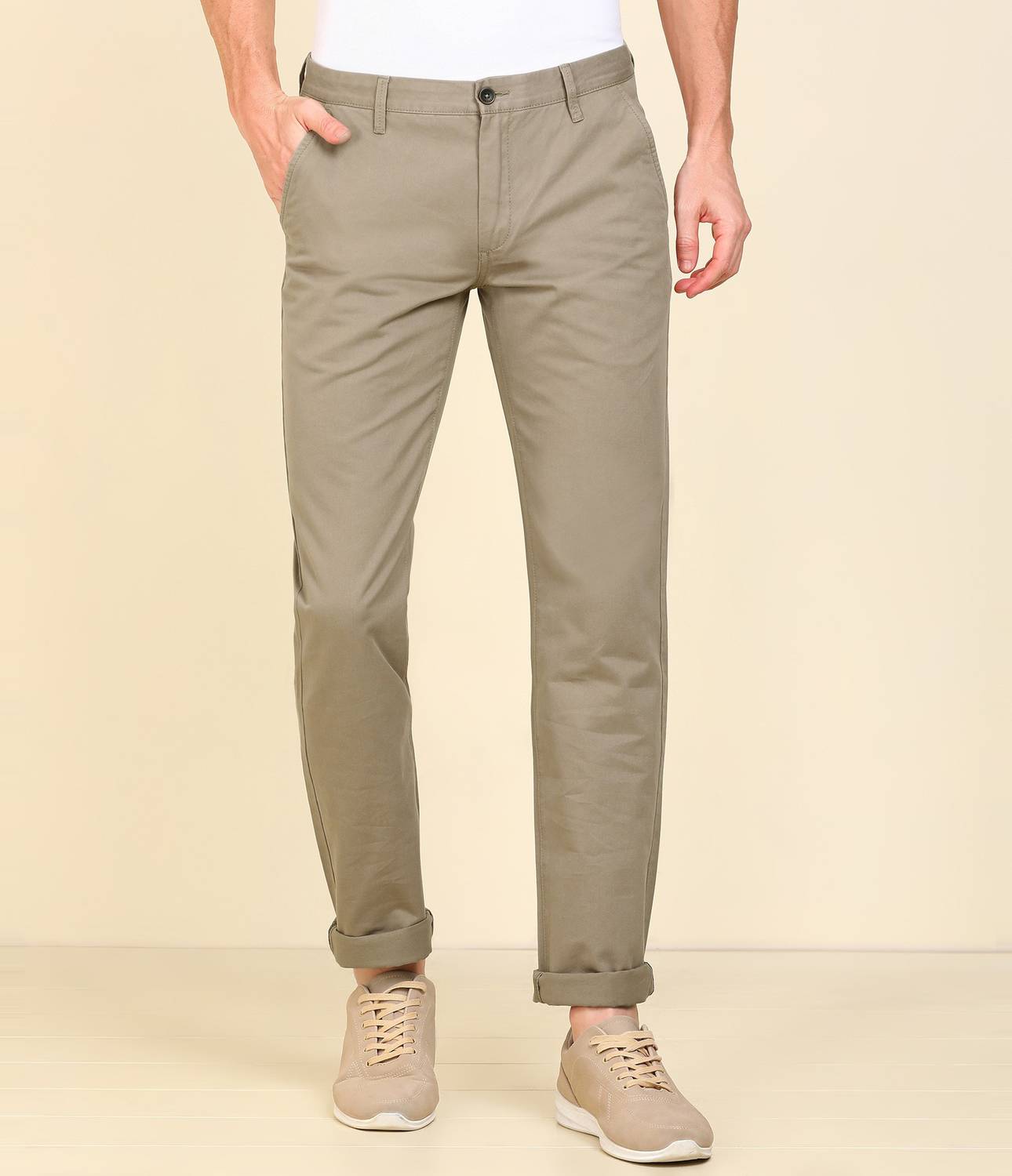 Arrow Sport Slim Fit Men Brown Trousers