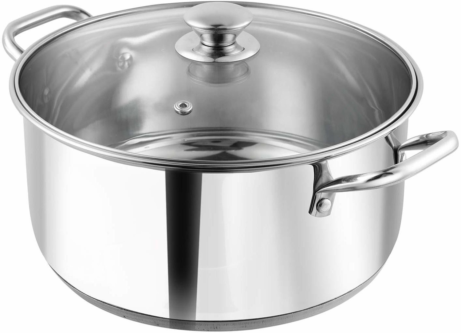 Image of VINOD Stainless Steel Roma Saucepot with Glass Lid Pot 29 cm diameter 5 L capacity with Lid