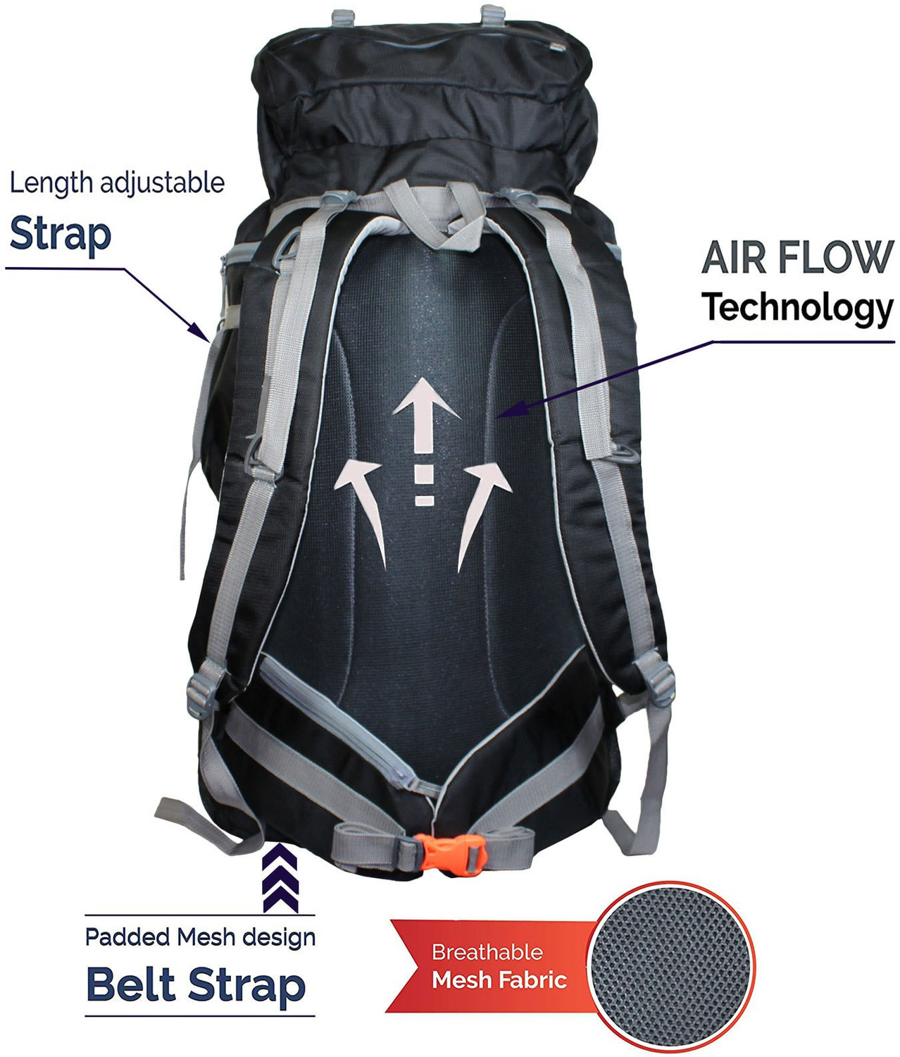 Image of MOUNT TRACK Adventure Series Rucksack, Hiking & Trekking Backpack Rucksack - 70 L