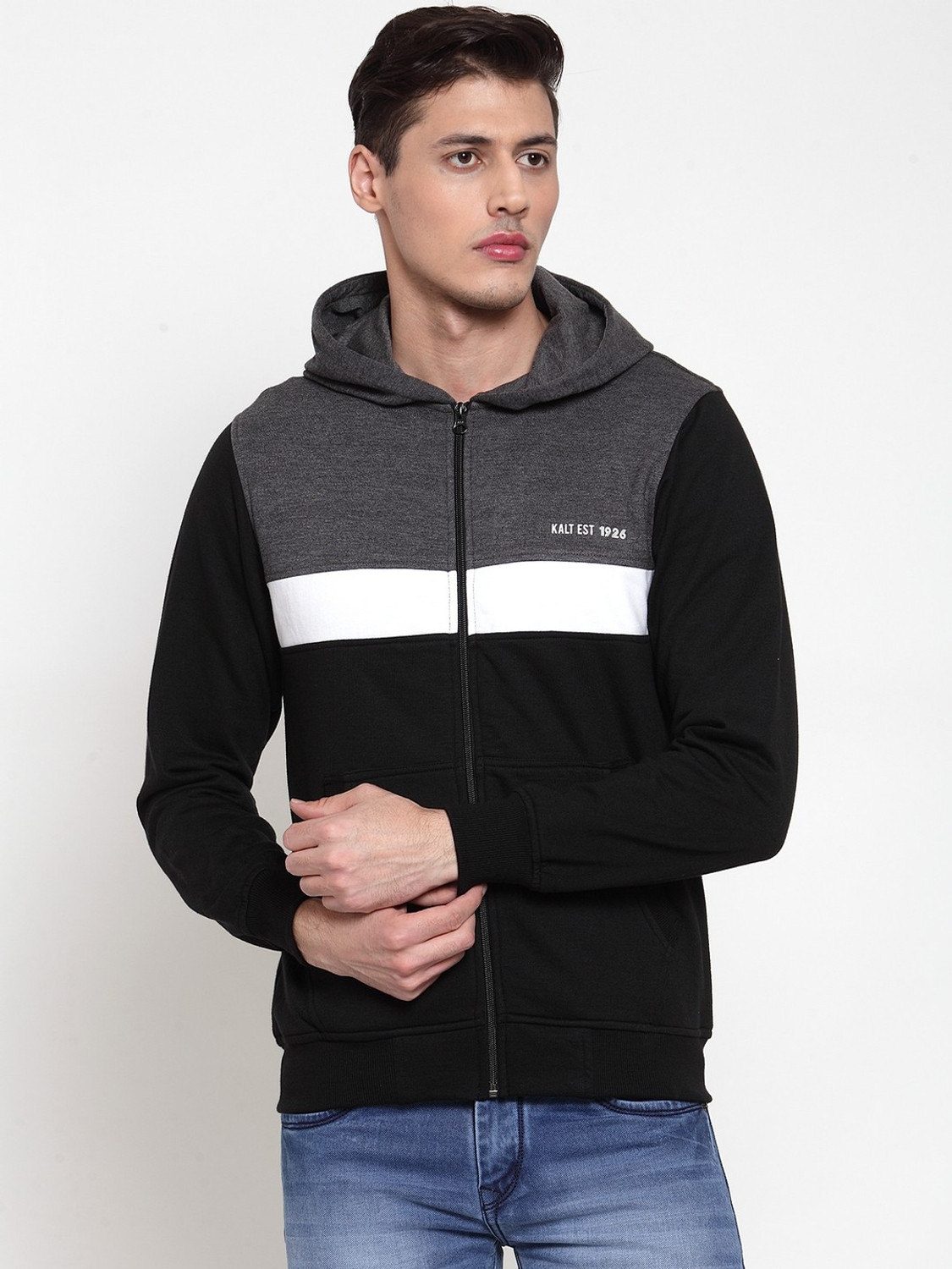 Image of Kalttest Full Sleeve Color Block Men Sweatshirt