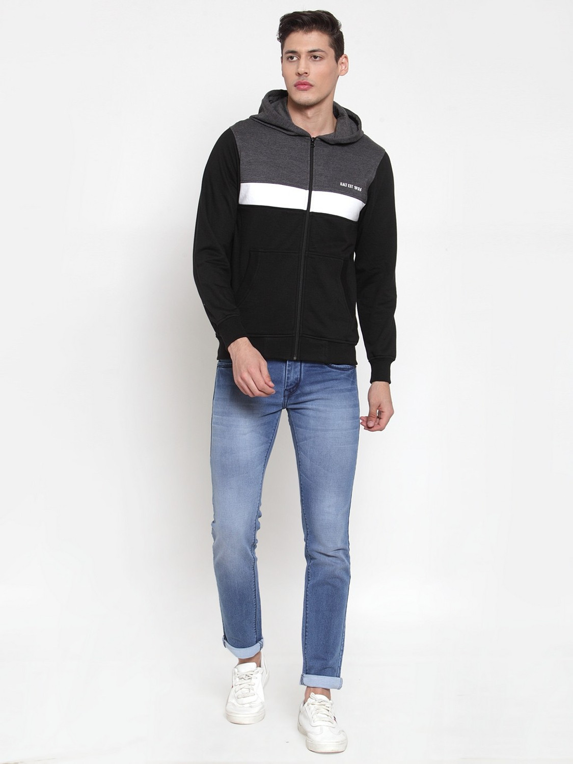 Image of Kalttest Full Sleeve Color Block Men Sweatshirt