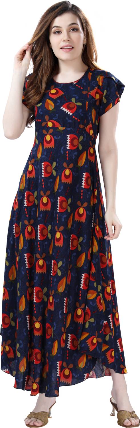 AV2 Women Printed, Floral Print A-line Kurta