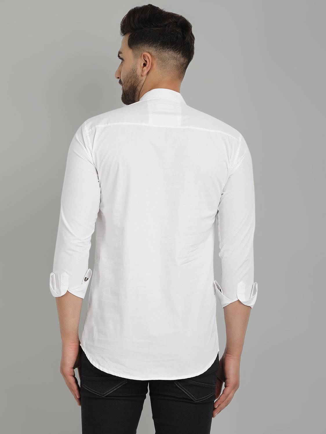 White Cotton Mens Kurta - Solid Indian Kurta For Men Default Title / XXL
