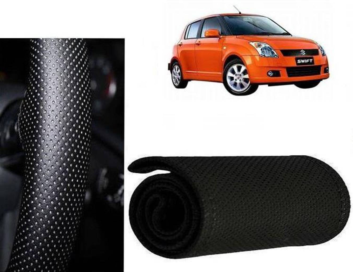 arneja trading company Hand Stiched Steering Cover For Maruti Swift