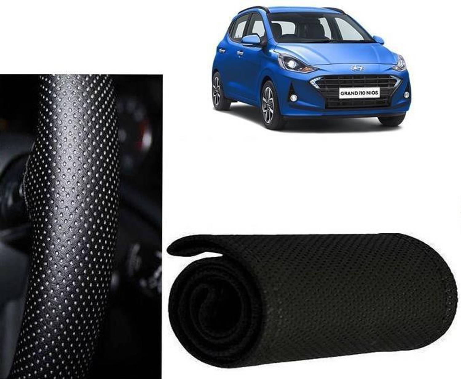 arneja trading company Hand Stiched Steering Cover For Hyundai i10