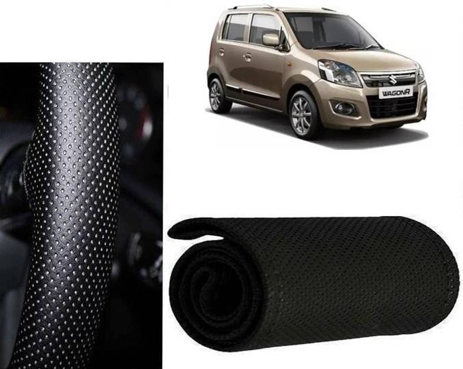 arneja trading company Hand Stiched Steering Cover For Maruti WagonR