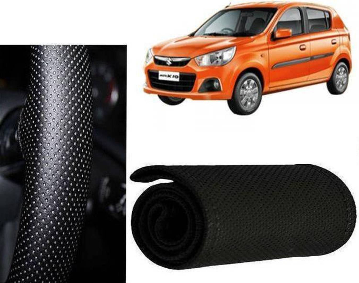 arneja trading company Hand Stiched Steering Cover For Maruti Alto K10