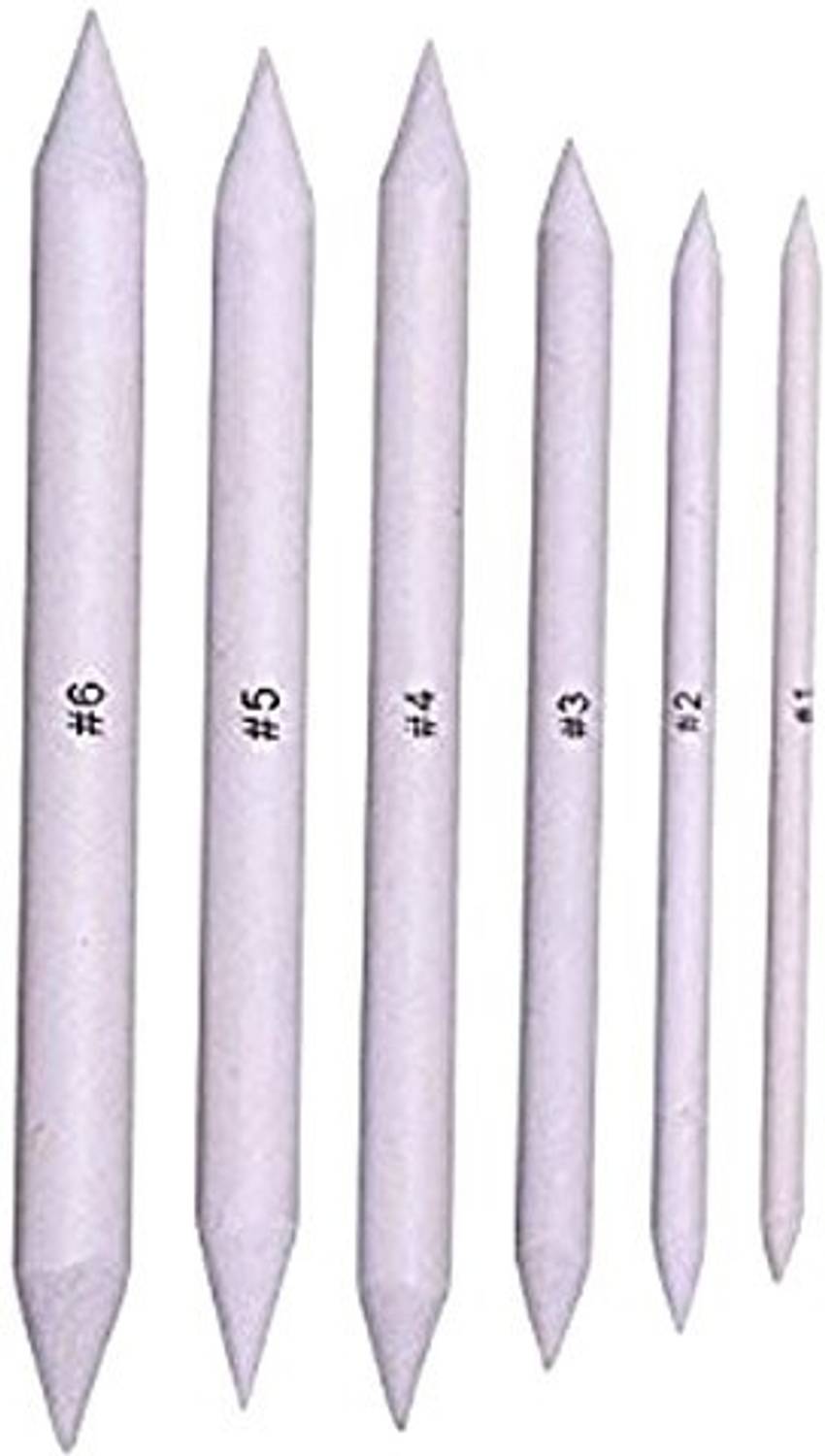 7Q7 White Paper Blending Stump and Trtillion for Student Sketch Drawing Art Pastel & Charcoal {Set of 6} / Paper Stump Set of 6