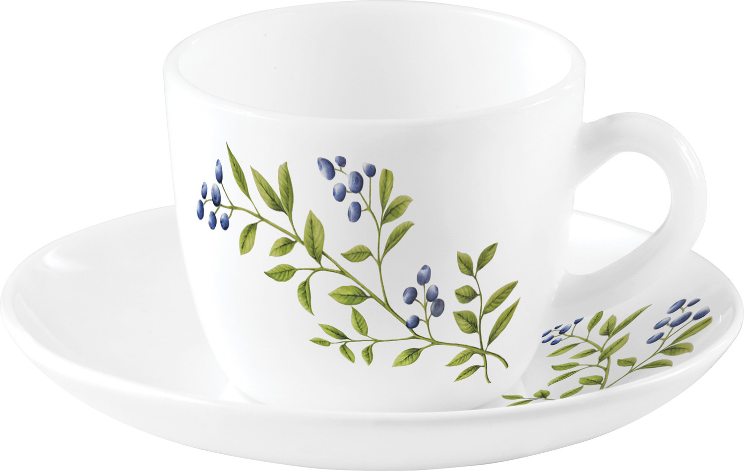 Image of LAOPALA Pack of 12 Opalware Lush Greens (Multicolor, Cup and Saucer Set)