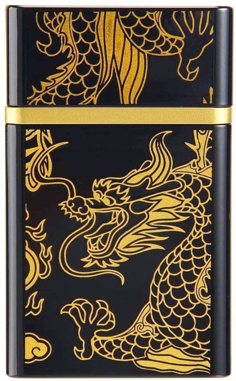 GREYFIRE Golden Dragon Cigarette Case USB rechargeable Electronic