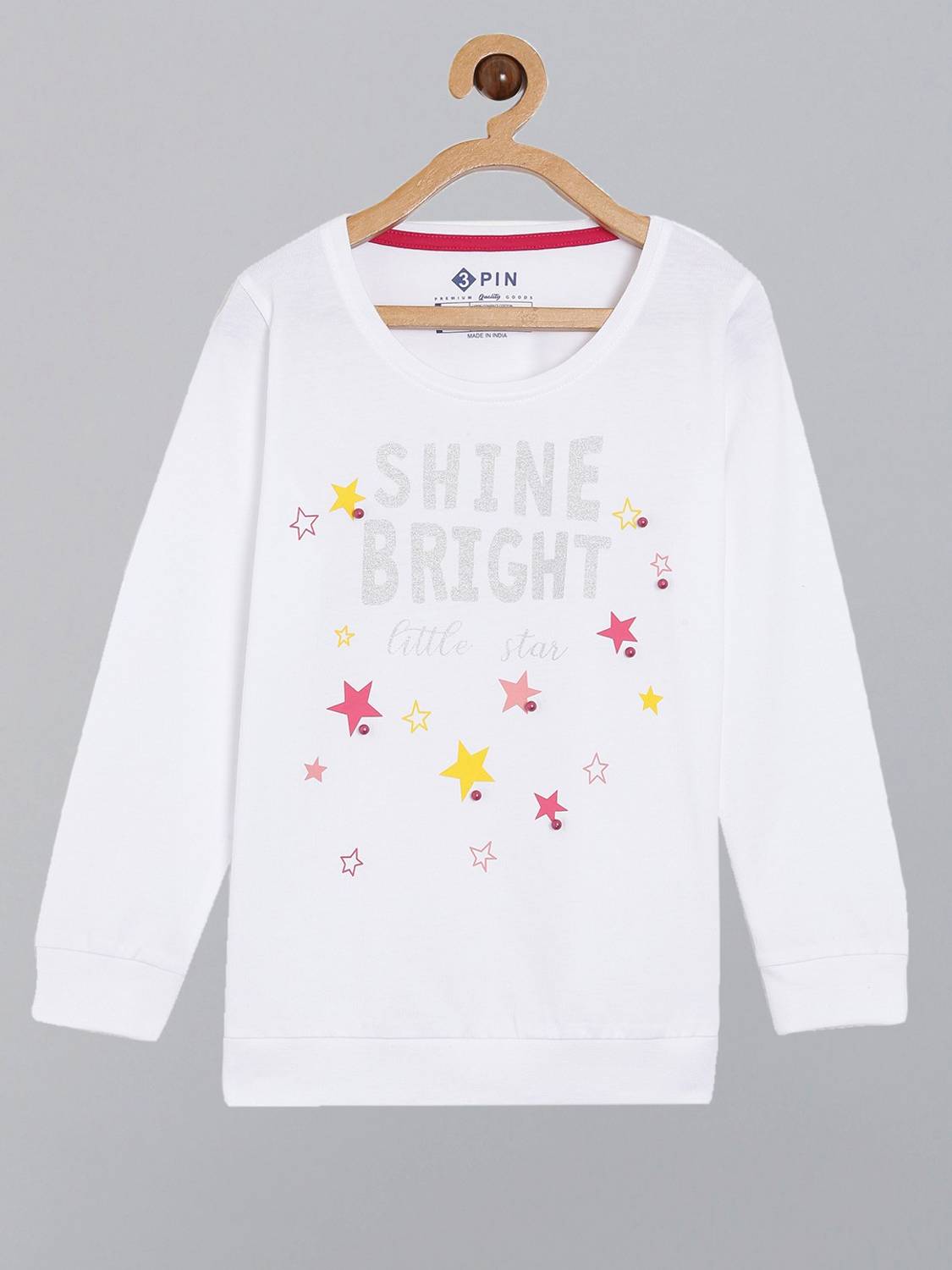 3Pin Girls Printed Pure Cotton Regular T Shirt