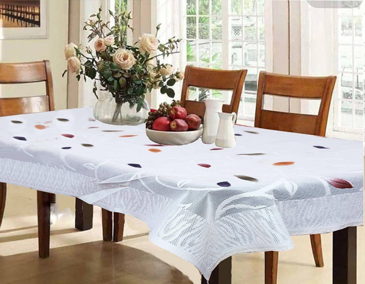 BONA SORT Cotton 6 Seater Self Design Table Cover