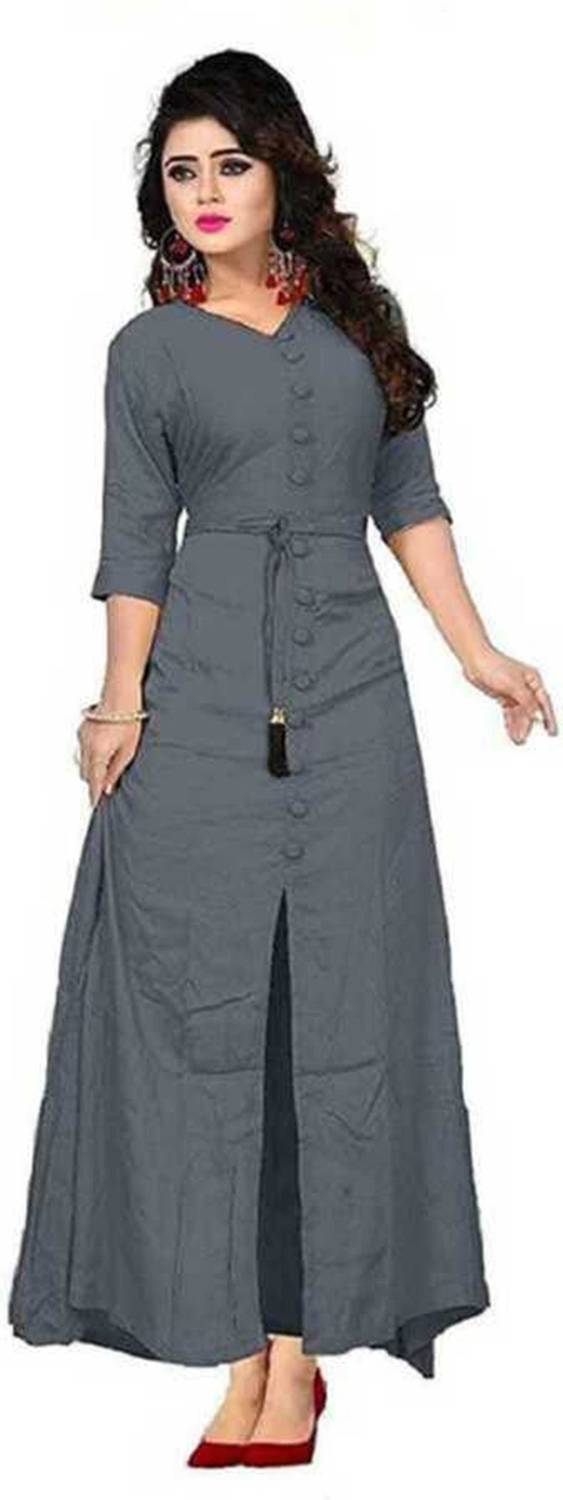 Harsh Enterprise Women Self Design Viscose Rayon A-line Kurta (Gr