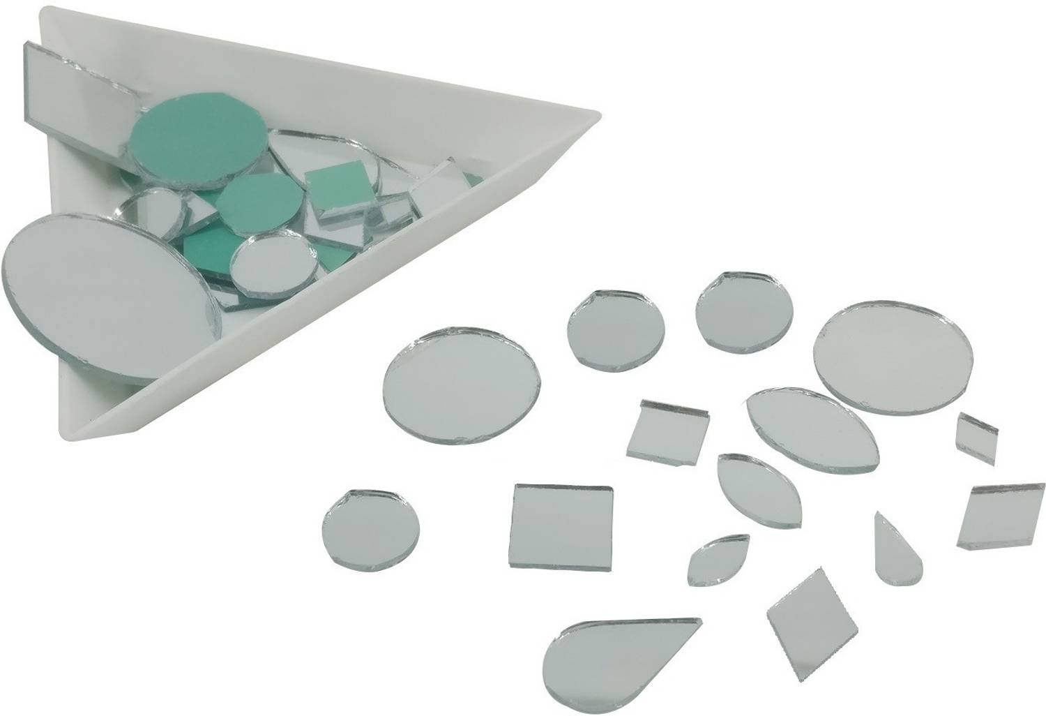 AUMNI CRAFTS Small Glass Shisha Mirrors (Mixed Shapes 9 to 16 MM, 700+ Pieces) For Embroidery Crafts Jewellery Making