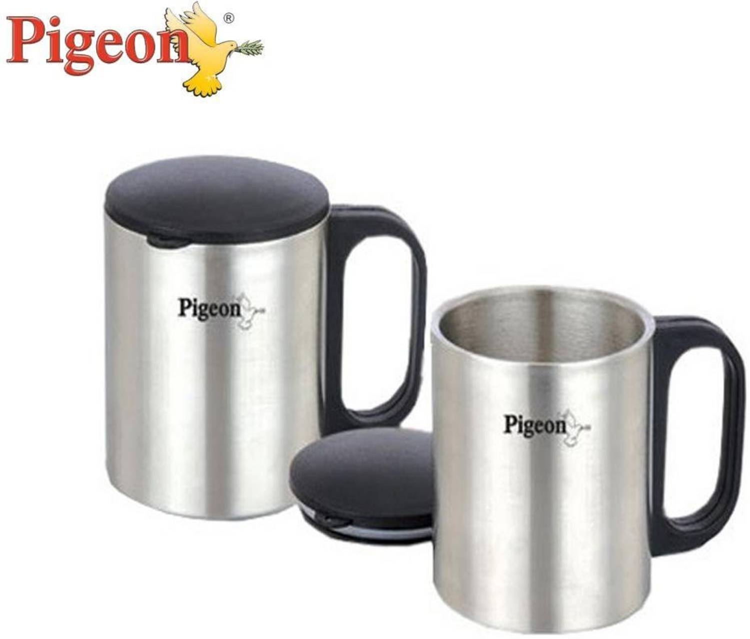 Pigeon Coffee Mug Double Silver Pack of 2 · 180 ml (360 ml total) - Image 2
