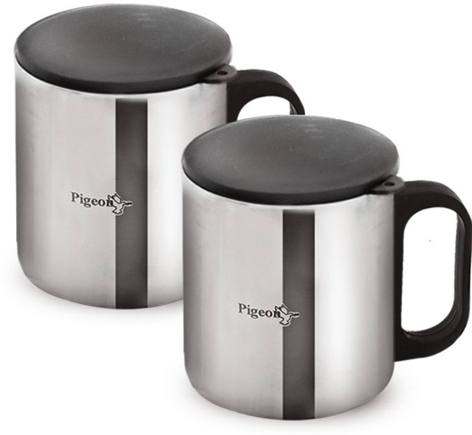 Pigeon Coffee Mug Double Silver Pack of 2 · 180 ml (360 ml total) - Image 1